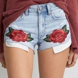 American Eagle Hi-Rise Shortie Jean Shorts Size 2 Denim Shorts